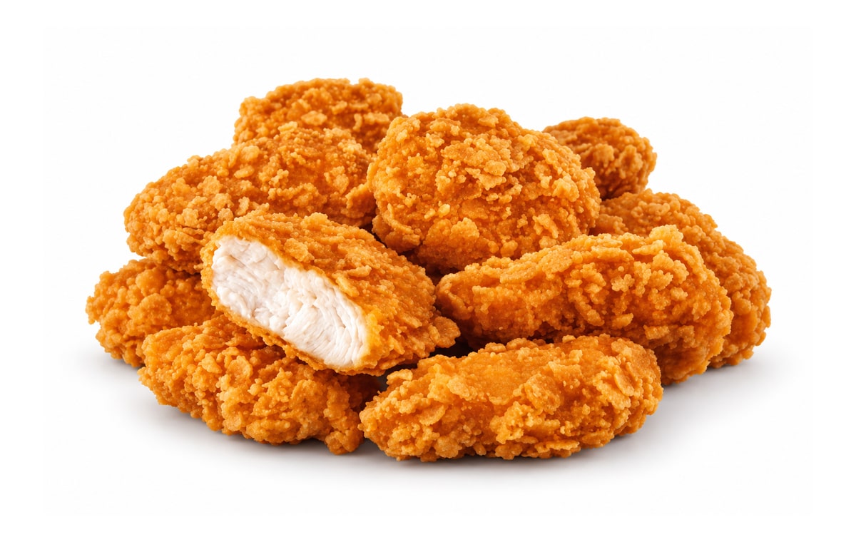 Nuggets de pechuga de pollo. Imagen ilustrativa retocada con IA