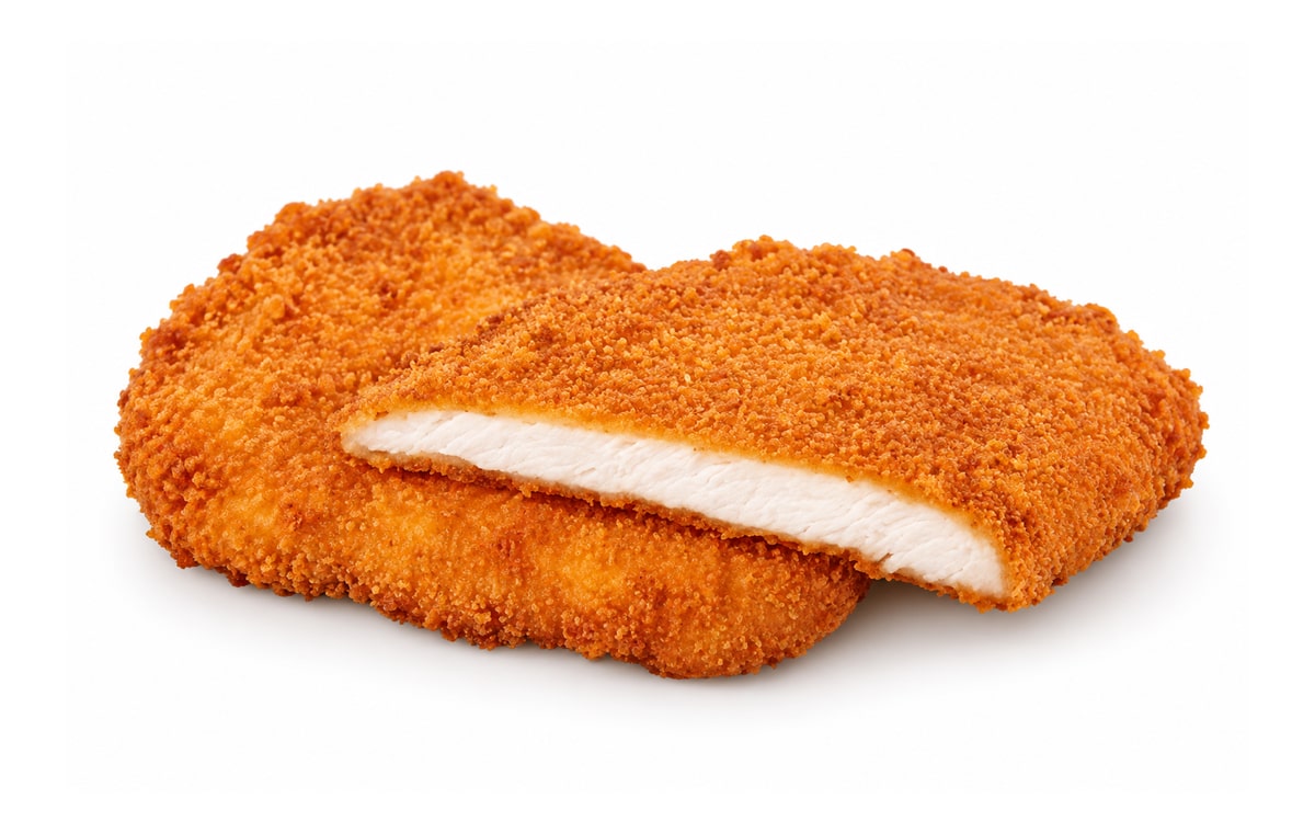 Pechuga de pollo empanada. Imagen ilustrativa retocada con IA